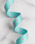 PRE ORDER NOVEMBER 2025 - Color Pop Webbing Dot Dot Bloom Aqua 1" - KP Creates - PER QUARTER METRE