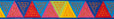 Triangles Pink Blue Yellow - 7/8" - Odile Bailleoul - PER QUARTER METRE