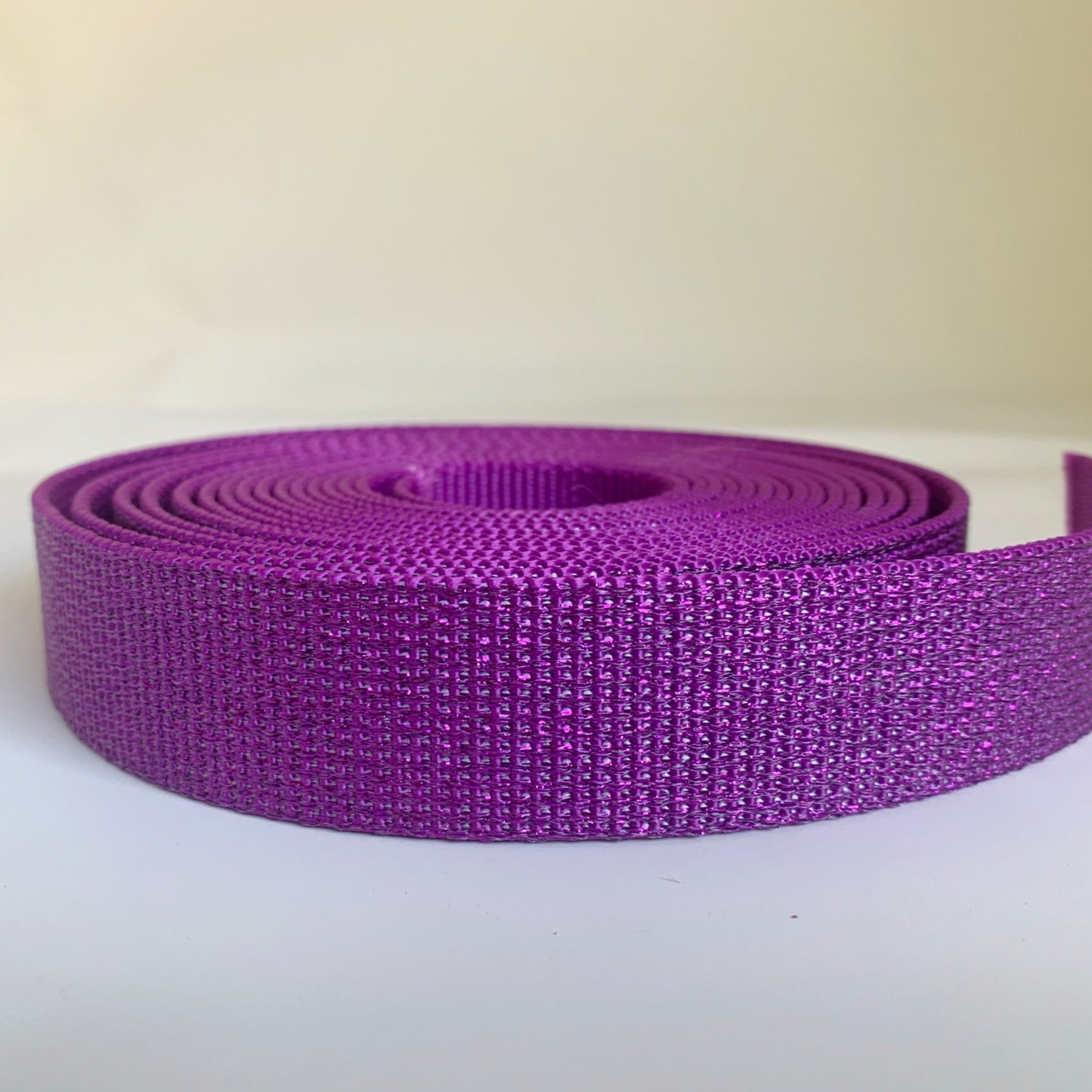 Glitter Webbing Purple - PER QUARTER METRE