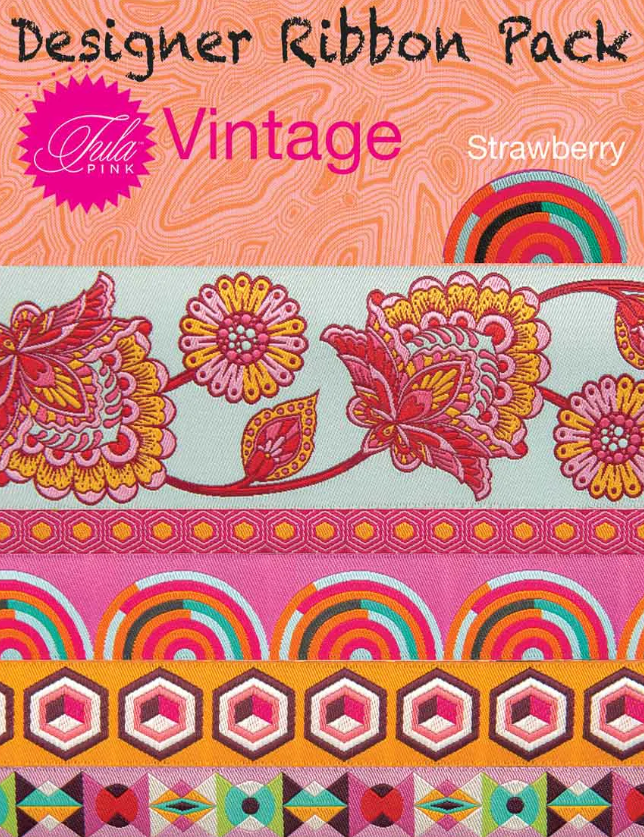 Tula Pink - Vintage Strawberry Pink - Ribbon Designer Pack