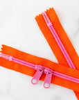 30" Zipper - Double Pull in Orangetastic