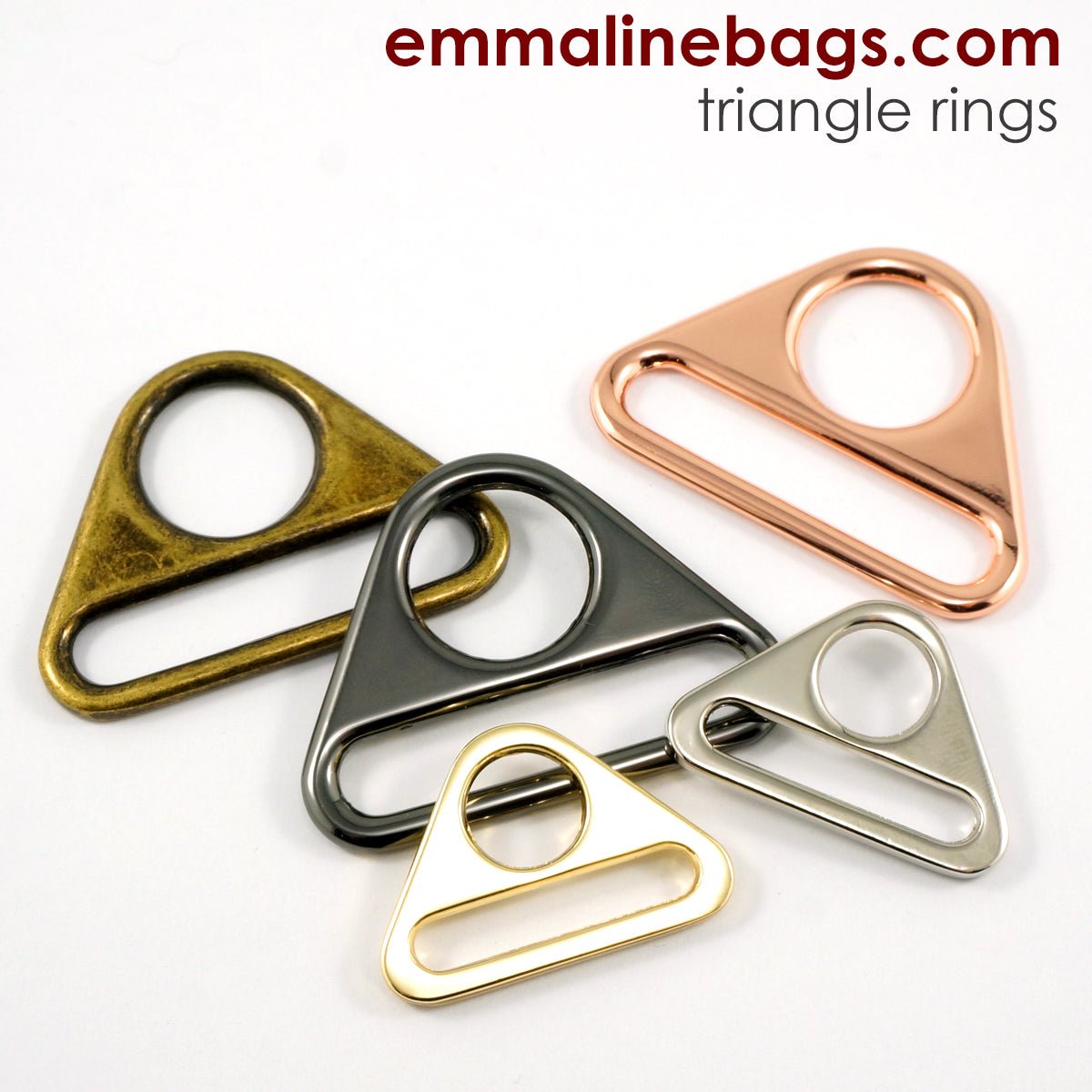 Triangle Rings: 1 1/2&quot; (25 mm) Matte Black - 2 Pack