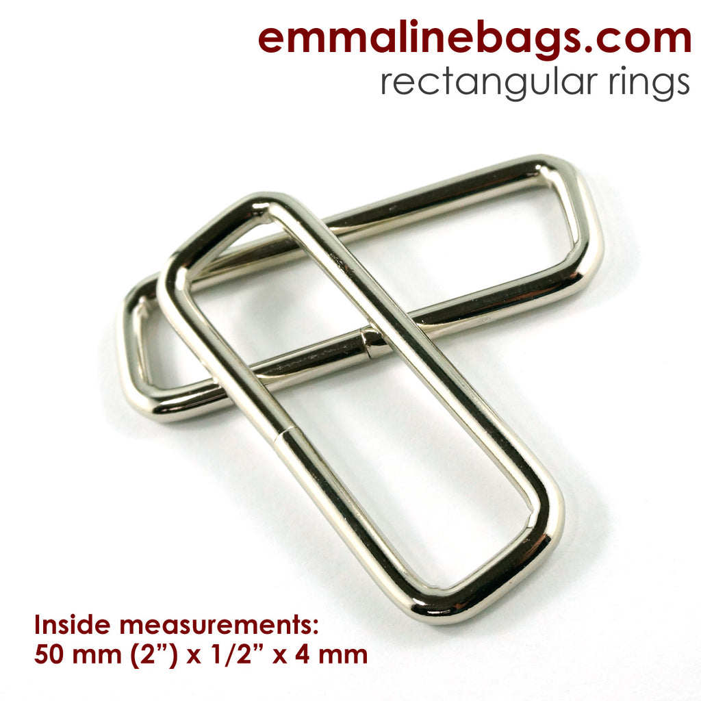 Rectangular Rings 2&quot; (50 mm) x 1/2&quot; (12 mm) x 4 mm Nickel - 4 Pack