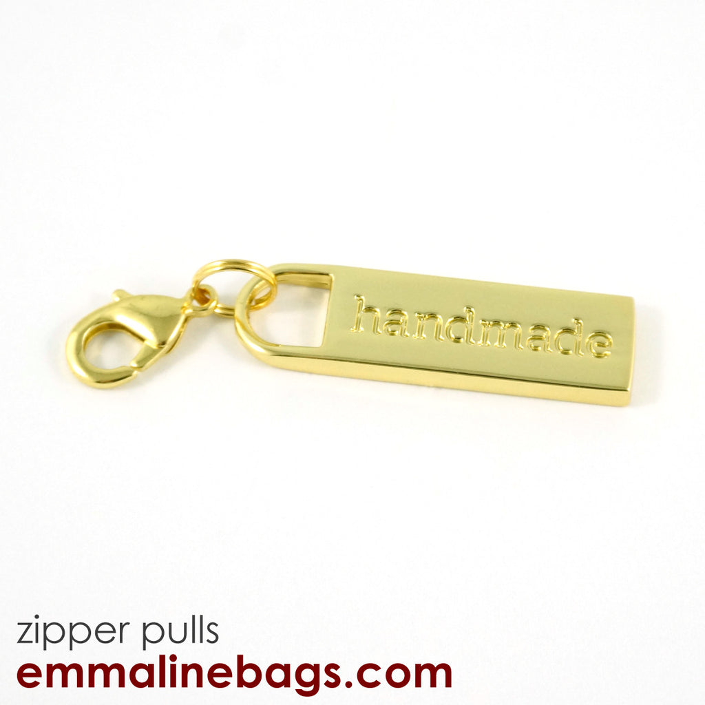 Zipper Pulls: &quot;handmade&quot; Gold (1 Pack)