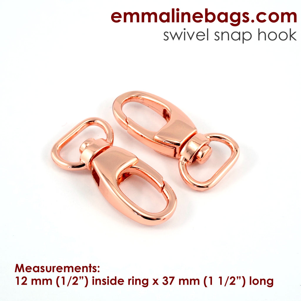 Swivel Snap Hook 1/2&quot; (12 mm) in Rose Gold (2 Pack)