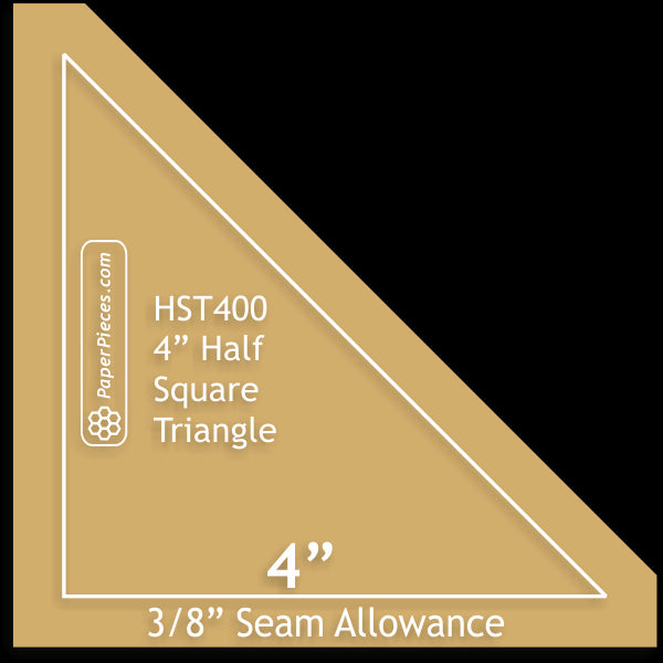 4&quot; Half Square Triangles - 3/8&quot; Seam Acrylic Template