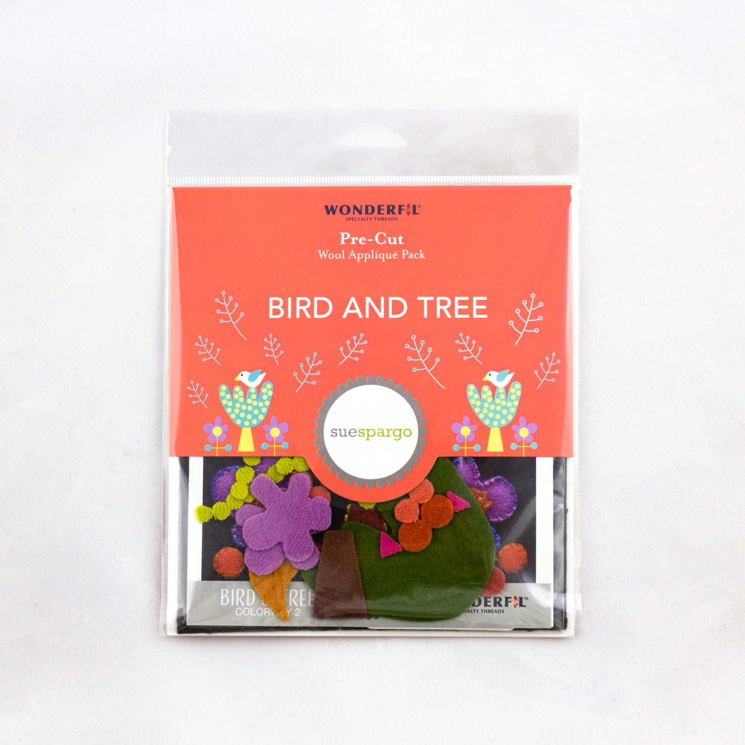 Pre-cut Wool Kit Bird &amp; Tree Colourway 2 - Sue Spargo