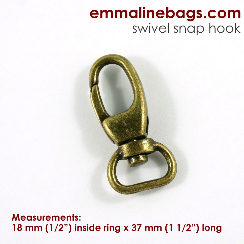 Swivel Snap Hook 1/2&quot; (12 mm) in Antique Brass (2 Pack)