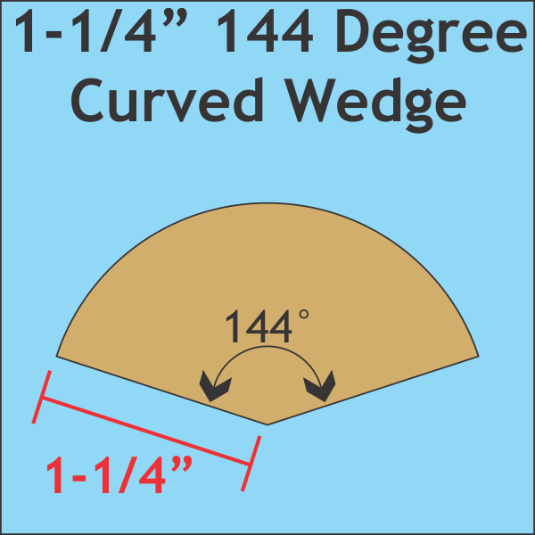 1-1/4&quot; 144 Degree Curved Wedge - Paper Pieces