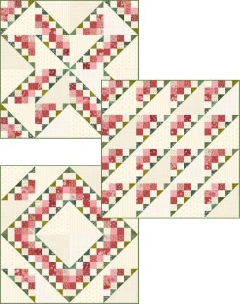 Christmas Trio Pieced Quilt Pattern