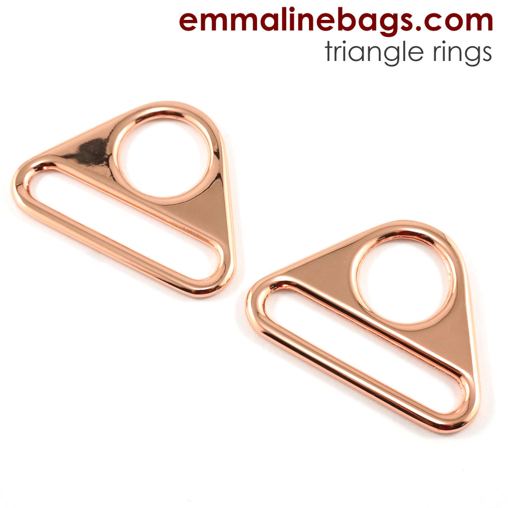 Triangle Rings: 1 1/2&quot; (25 mm) Rose Gold - 2 Pack