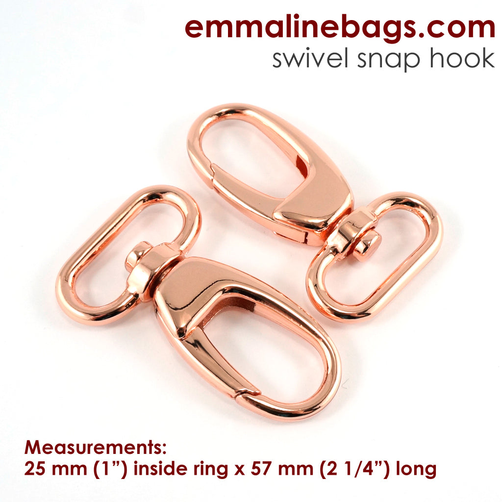 Swivel Snap Hook 1&quot; (25 mm) in Rose Gold (2 Pack)