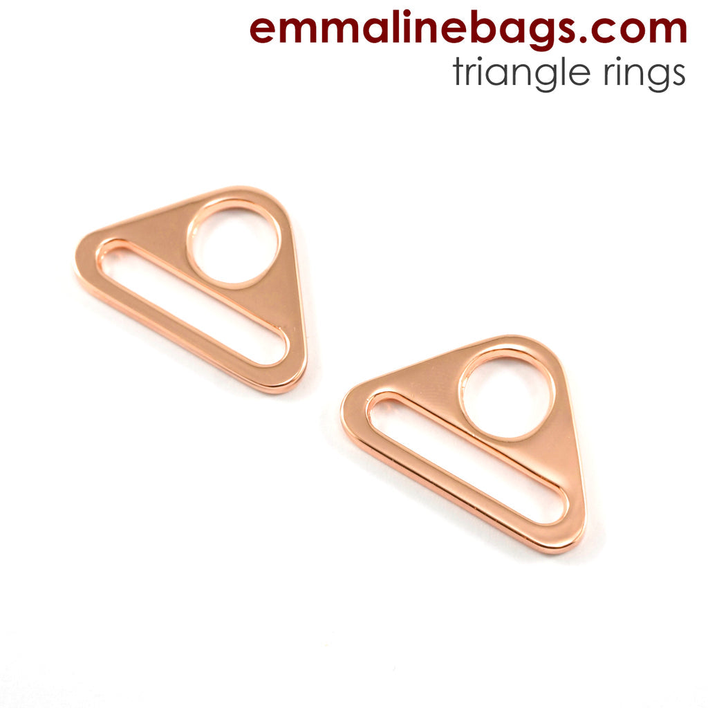 Triangle Rings: 1&quot; (25 mm) Rose Gold - 2 Pack