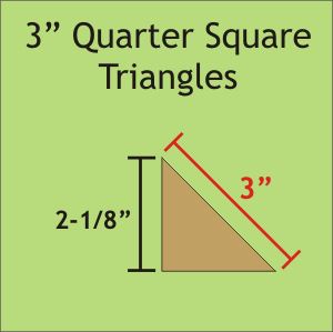 3&quot; Quarter Square Triangles - 3/8&quot; Seam Acrylic Template