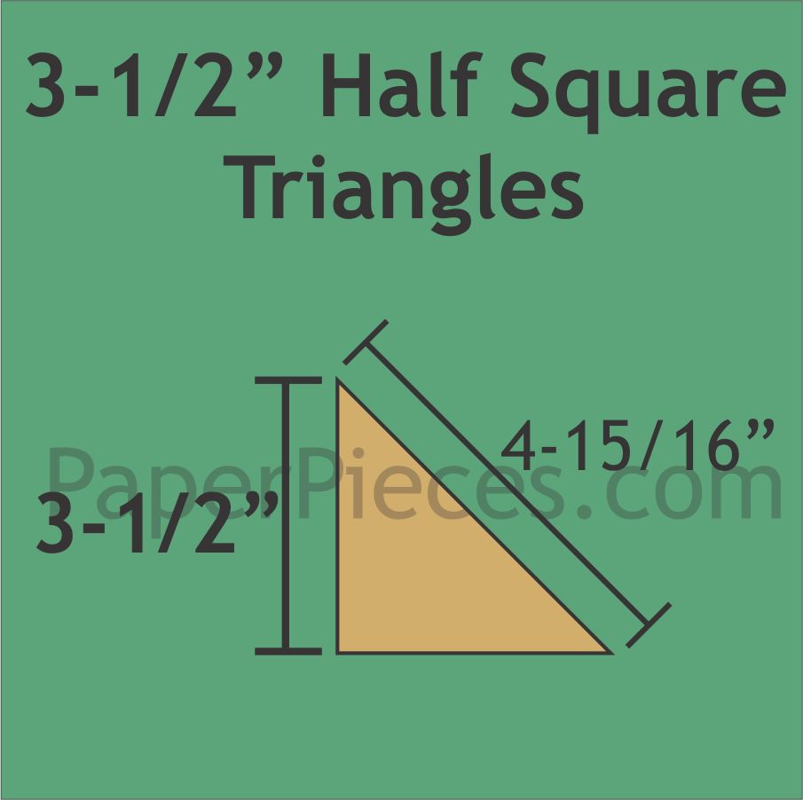 3-1/2&quot; Half Square Triangles - Paper Pieces
