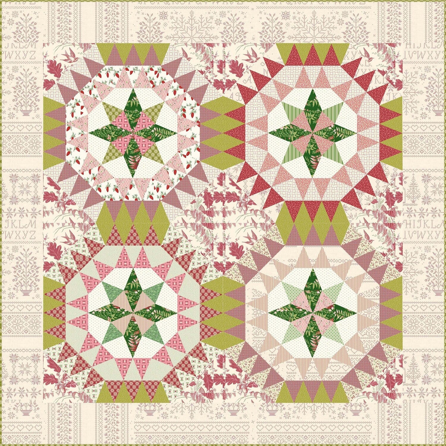 Noel Star Pieced Quilt Pattern