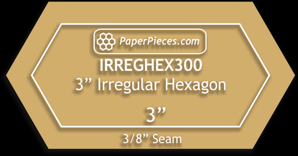 3&quot; Irregular Hexagons - 3/8&quot; Seam Acrylic Template