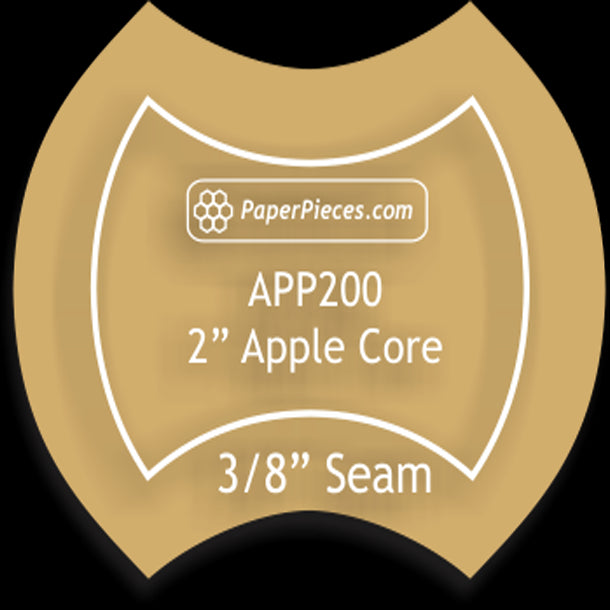 2&quot; Apple Core - 3/8&quot; Seam Acrylic Template