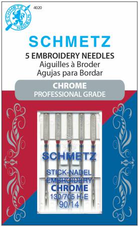 Chrome Embroidery Schmetz Needle 5 ct, Size 90/14 - 1 Package