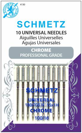 Chrome Universal Schmetz Needle 10 ct, Size 100/16 - 1 Package