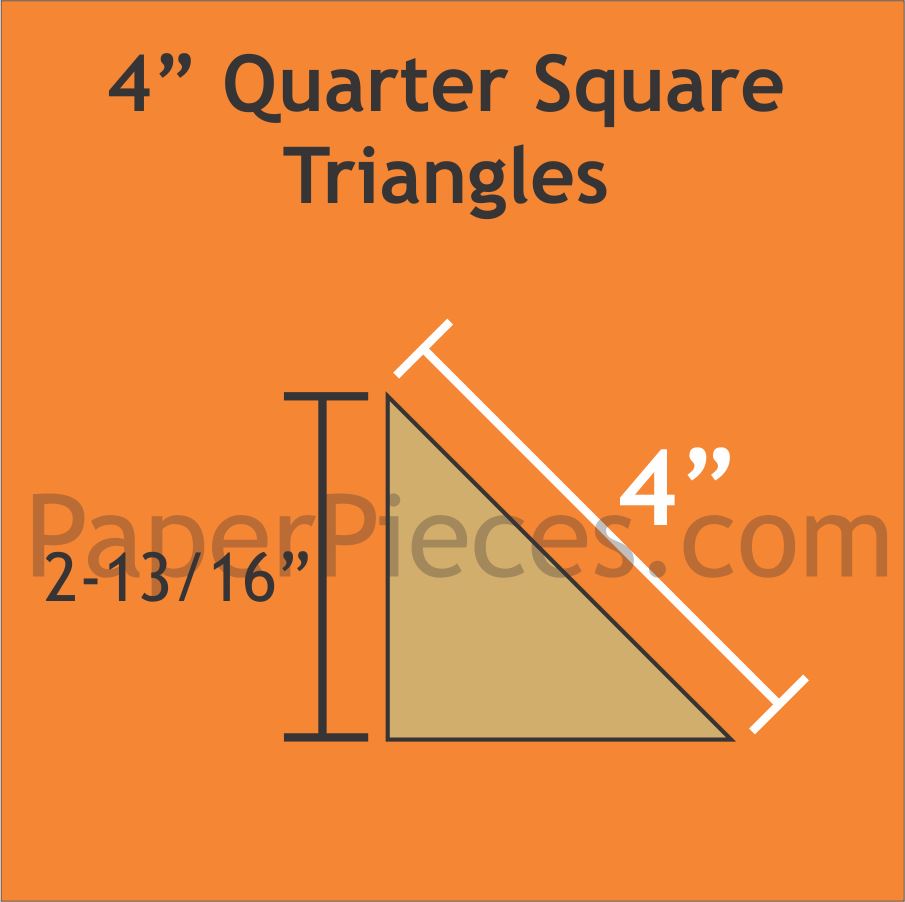 4&quot; Quarter Square Triangles - 3/8&quot; Seam Acrylic Template
