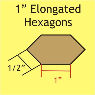1&quot; Elongated Hexagon - Paper Pieces