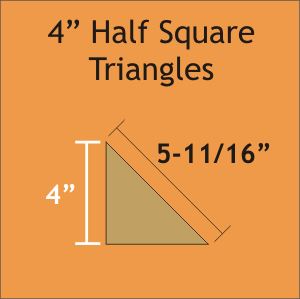 4&quot; Half Square Triangles - Paper Pieces