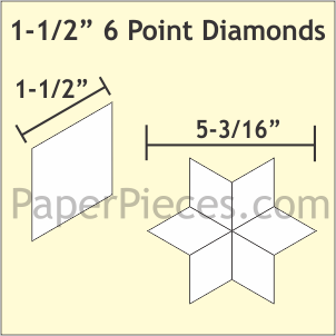 1-1/2&quot; 6 Point Diamonds - Paper Pieces