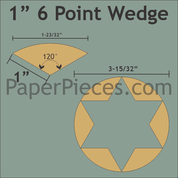 1&quot; 6 Point Wedge - Paper Pieces