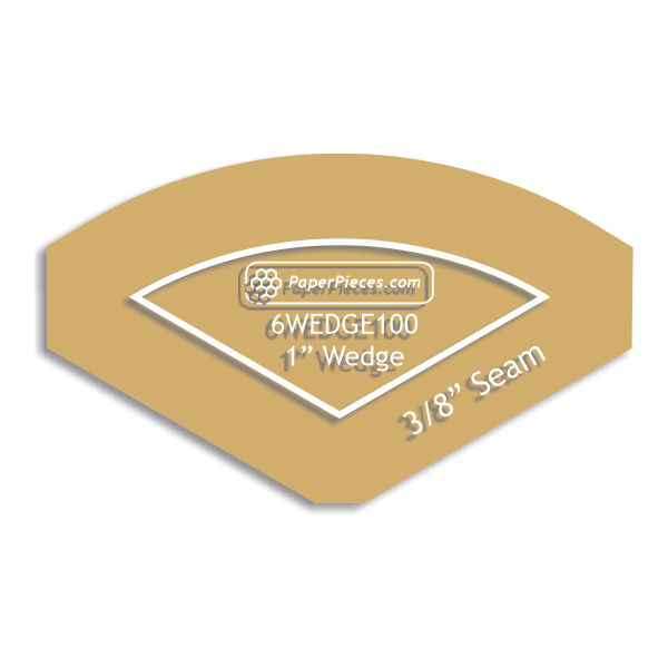 1&quot; 6 Point Wedge - 3/8&quot; Seam Acrylic Template
