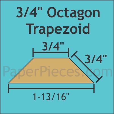 3/4&quot; Octagon Trapezoids - Paper Pieces