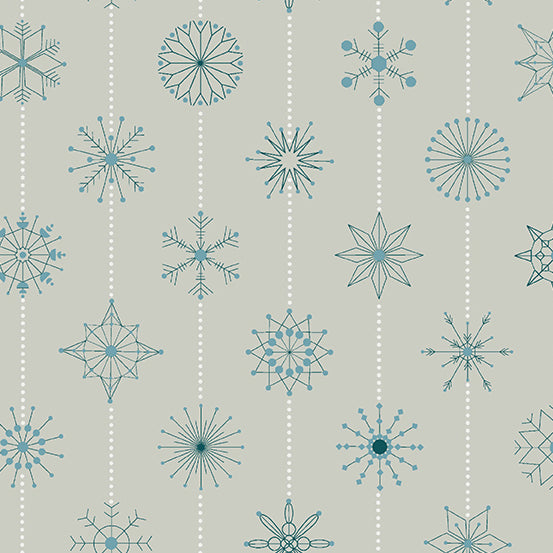 Natale Snowflakes Grigio - Giucy Giuce - PER QUARTER METRE