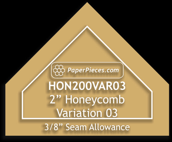2&quot; Honeycomb Variation 03 - 3/8&quot; Seam Acrylic Template
