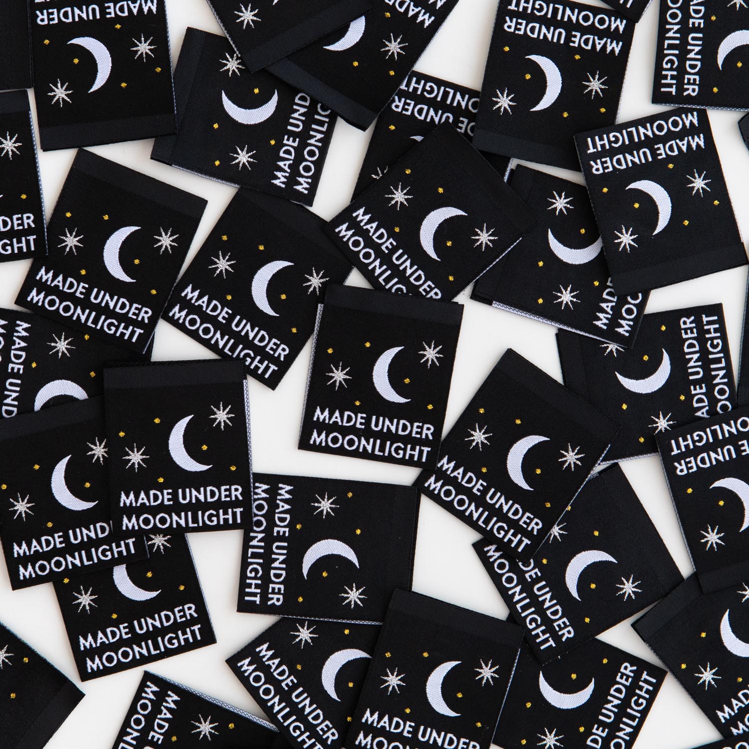Made Under Moonlight Woven Labels - Sewing Woven Clothing Ta