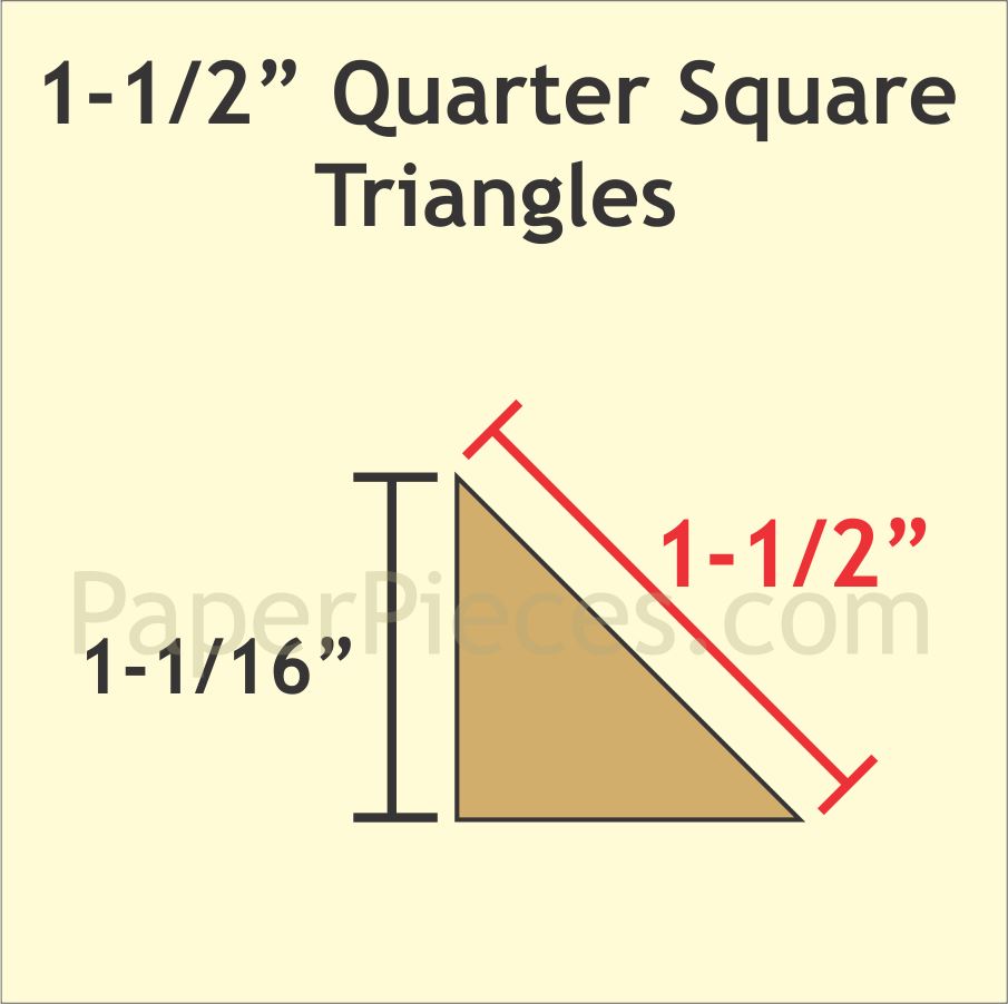 1-1/2&quot; Quarter Square Triangles - 3/8&quot; Seam Acrylic Template
