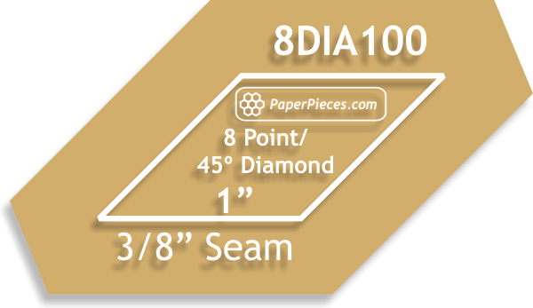 1&quot; 8 Point Diamonds - 3/8&quot; Seam Acrylic Templates