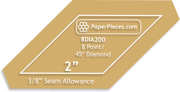 2&quot; 8 Point Diamonds - 3/8&quot; Seam Acrylic Template