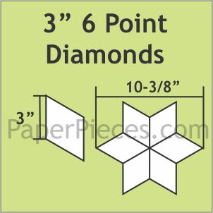 3&quot; 6 Point-60 Degree Diamonds - Paper Pieces