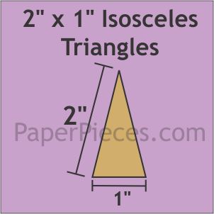 2&quot; x 1&quot; Isosceles Triangle - Paper Pieces
