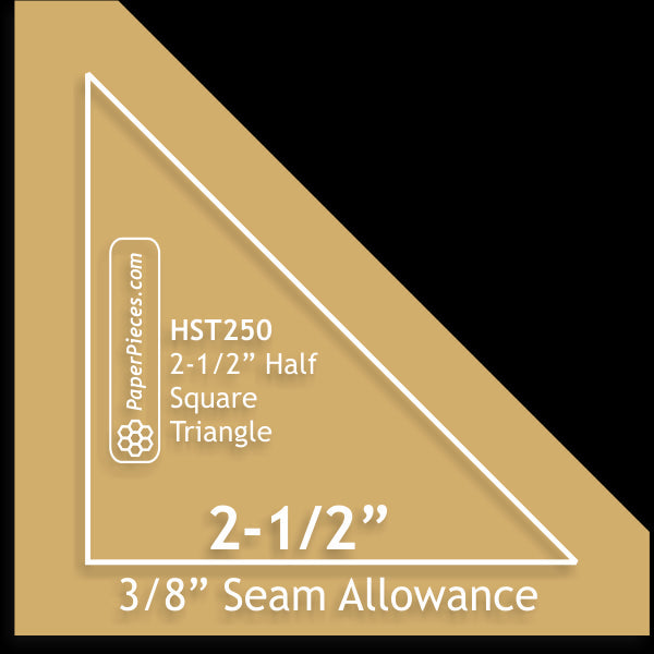 2-1/2&quot; Half Square Triangles - 3/8&quot; Seam Acrylic Template