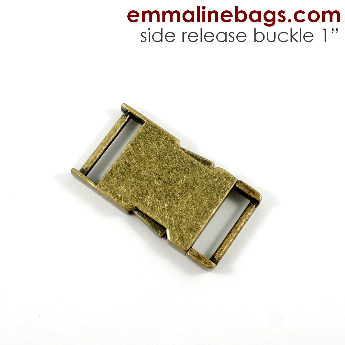 Side Release Buckle: 1&quot; (25 mm) Antique Brass