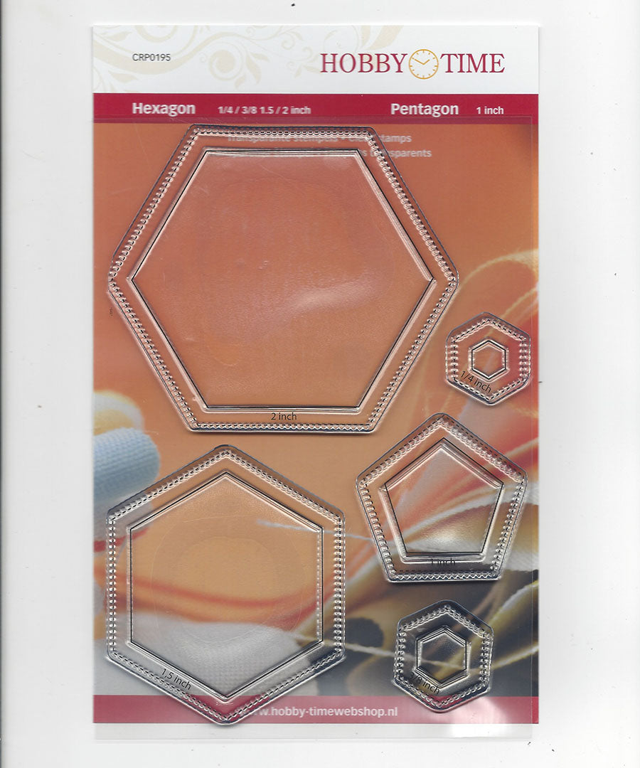 Set of Hexagons in 4 sizes Quilt Stamps