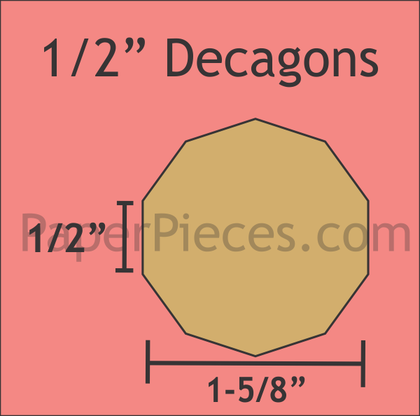 1/2&quot; Decagon - Paper Pieces