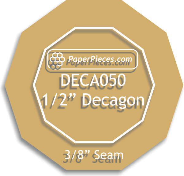 1/2&quot; Decagon - 3/8&quot; Seam Acrylic Template