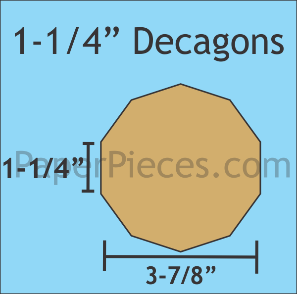 1-1/4&quot; Decagon - Paper Pieces