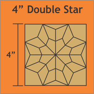 4&quot; Double Star Block - Paper Pieces