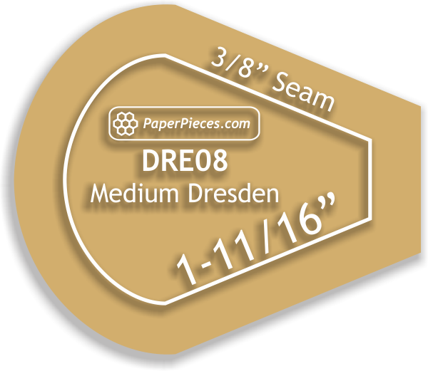 8 Petal Medium Dresden Plates - 3/8&quot; Seam Acrylic Template