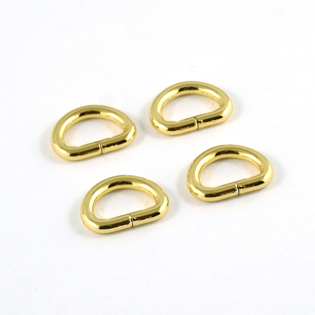 D-rings: 1/2&quot; Gold - 4 Pack