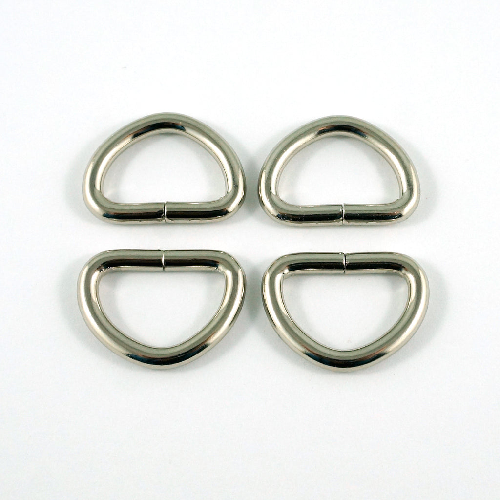 D-rings: 1/2&quot; Nickel - 4 Pack