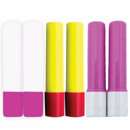 Sewline Water-soluble Fabric Glue Stick Refill, 6 count BONUS PACK - Assorted Colours